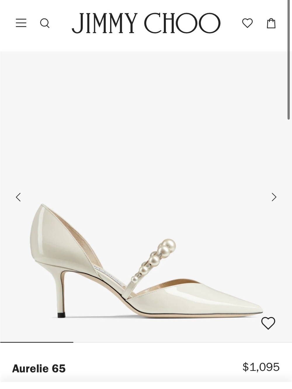 Jimmy Choo Pearl-Strap Pointed Pumps in Ivory